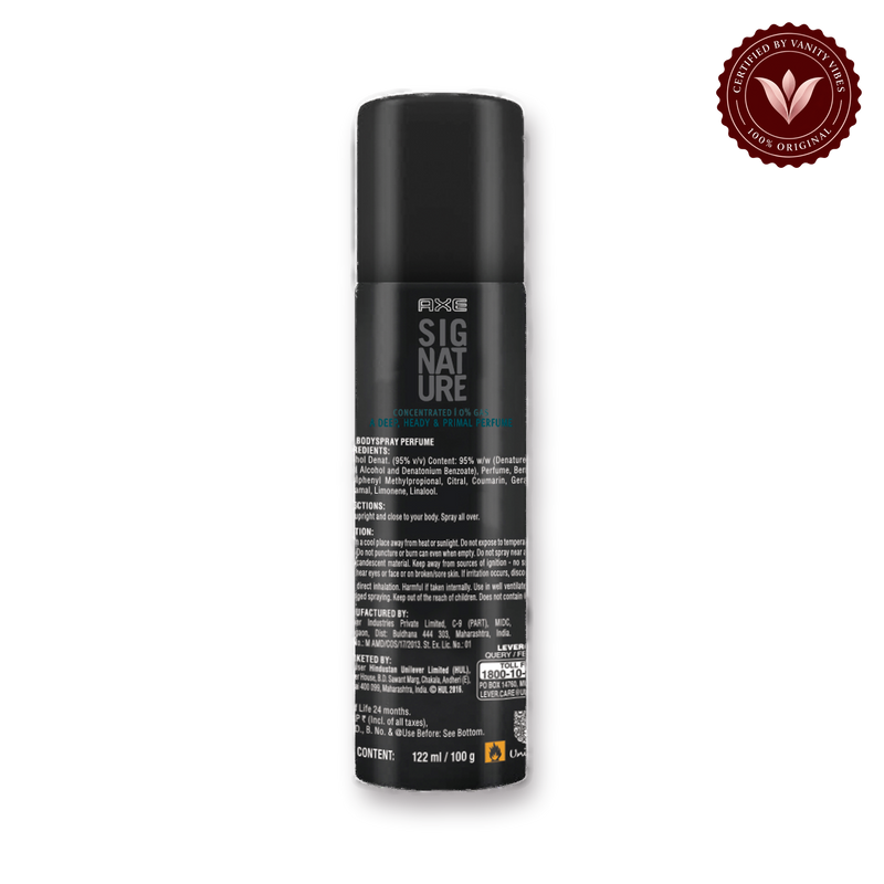 Axe Signature Rogue Floral Woody Body Deodorant 122ml — secondary view, transparent background