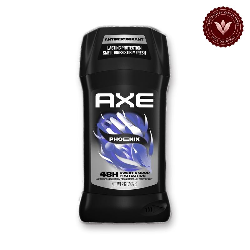 AXE Phoenix Antiperspirant 48H Sweat & Odor Protection Mint & Rosemary Deodorant Stick for Men — front view, transparent background
