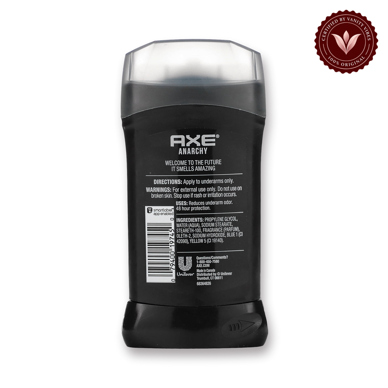 AXE Anarchy Dark Pomegranate & Sandalwood Dual Action Antiperspirant 48 Hour Stick for Long Lasting Freshness — secondary view, transparent background