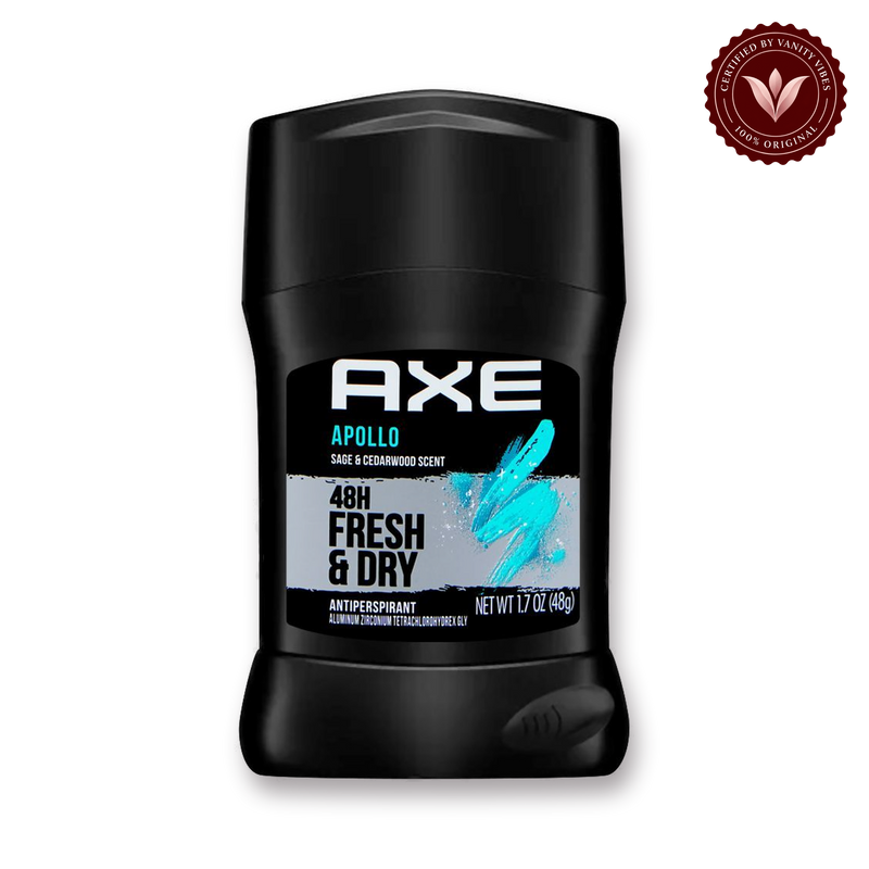 Axe Apollo Antiperspirant Deodorant Stick Sage & Cedarwood for Men 48g — front view, transparent background