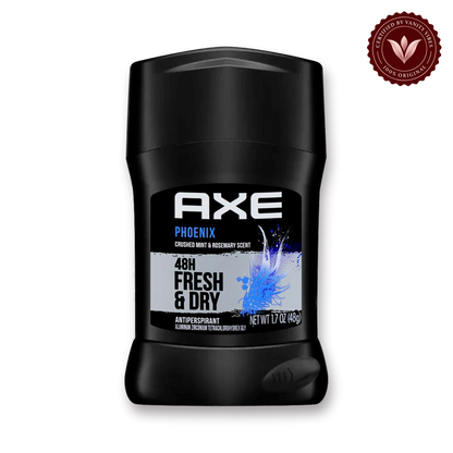 AXE Phoenix Antiperspirant 48H Sweat & Odor Protection Mint & Rosemary Deodorant Stick for Men 48g — front view, transparent background
