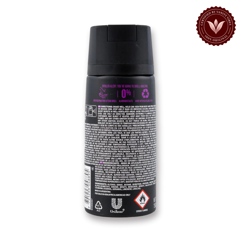 Axe Marine Fresh Ocean & Lima 48H Non-Stop Fresh Deodorant Body Spray 150ml Long-Lasting Fragrance & Odor Protection — secondary view, transparent background