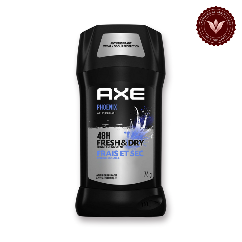 AXE Phoenix Antiperspirant 48 Hour Fresh & Dry Deodorant Stick 76g for Men — front view, transparent background