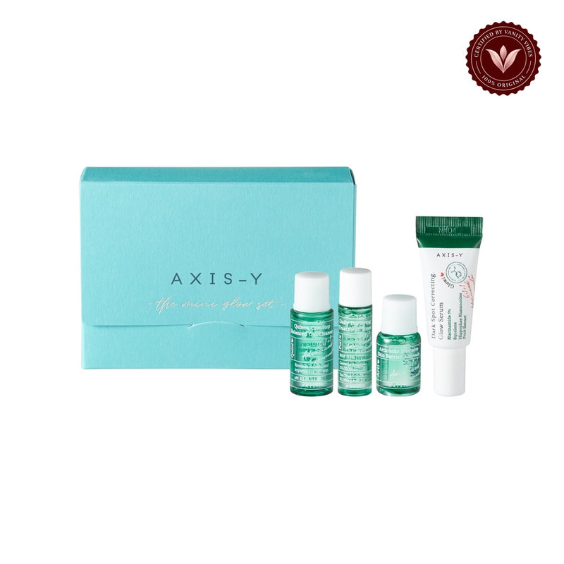 AXIS-Y Mini Glow Set – 4-Piece Korean Skincare Kit front product photo on white background