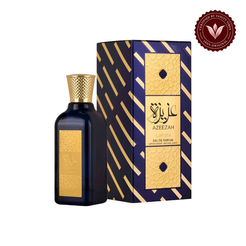 Lattafa Azeezah 100ml — bottle and matching box