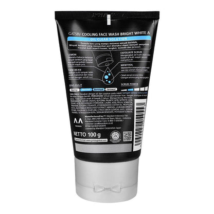 Gatsby Oil Clear Solution Bright White Yam Bean + Lemon Cooling Face Wash 100g - Deep Cleansing Oil Control Brightening Face 