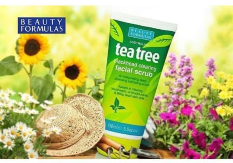 Beauty Formulas Tea Tree Facial Scrub 150ml - Deep Cleansing Exfoliating Face Scrub for Acne Control, Oil Control & Smooth Cl