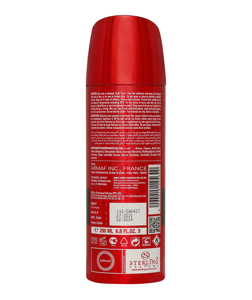 Armaf Tres Nuit Lyric Perfume Body Spray for Men 200ml