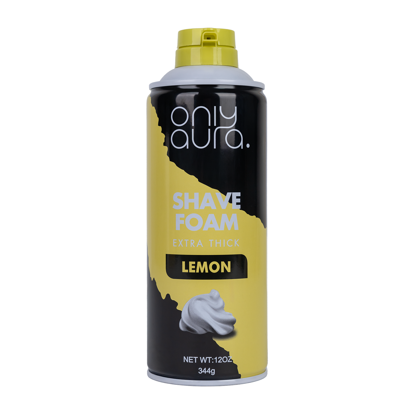Only Aura Extra Thick Lemon Shave Foam 344g – Smooth Men’s Shaving Foam for Close Comfortable Shave, Lemon Fresh Cooling Effe