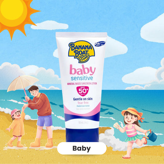 Banana Boat Baby Sensitive Mineral Based Sunscreen Lotion SPF 50+ PA 90ml