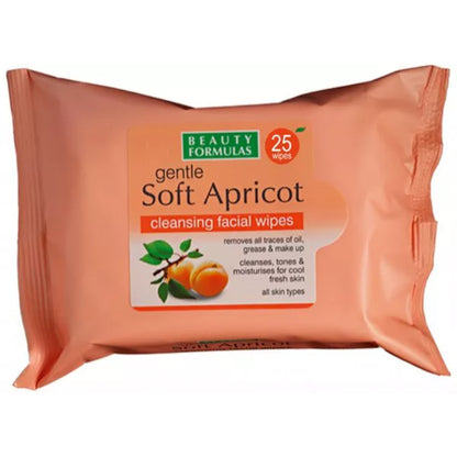 Beauty Formulas Gentle Soft Apricot Cleansing Wipes 25s
