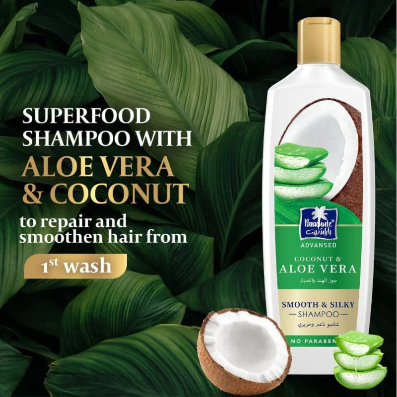 Parachute Adv Coconut & Aloe Vera Smooth Silky Shampoo 340ml