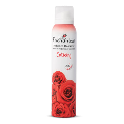 Enchanteur Enticing Perfumed Deo Body Spray for Women 150ml – Long Lasting Floral Fruity Fragrance Spray for Freshness & Odor