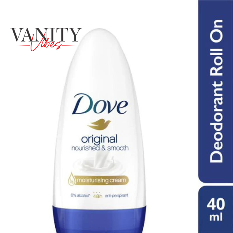 DOVE Women Antiperspirant Deodorant Roll-On for refreshing 48-hour protection, Original, alcohol free, 40ml