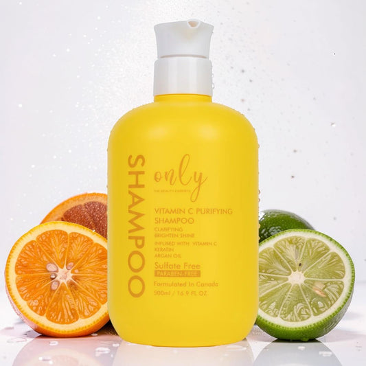 Only Vitamin C Purifying Shampoo 500ml - Deep Cleansing Hair Care Shampoo for Shine Boost, Oil Control, Scalp Refreshment & H