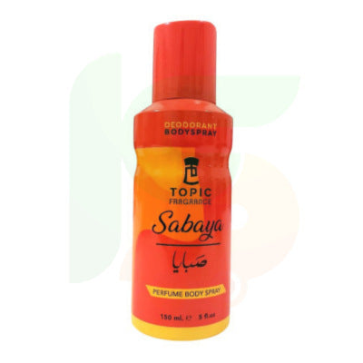 Sabaya Topic Fragrance Perfume Body Spray 150ml – Long Lasting Elegant Body Mist for Women, Fresh & Feminine Daily Scent