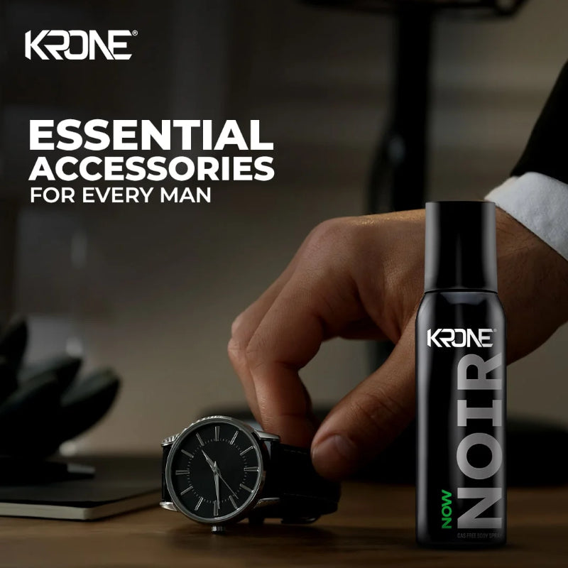 Krone Noir Now Gas-Free Body Spray 120ml Long-Lasting Fresh & Masculine Fragrance
