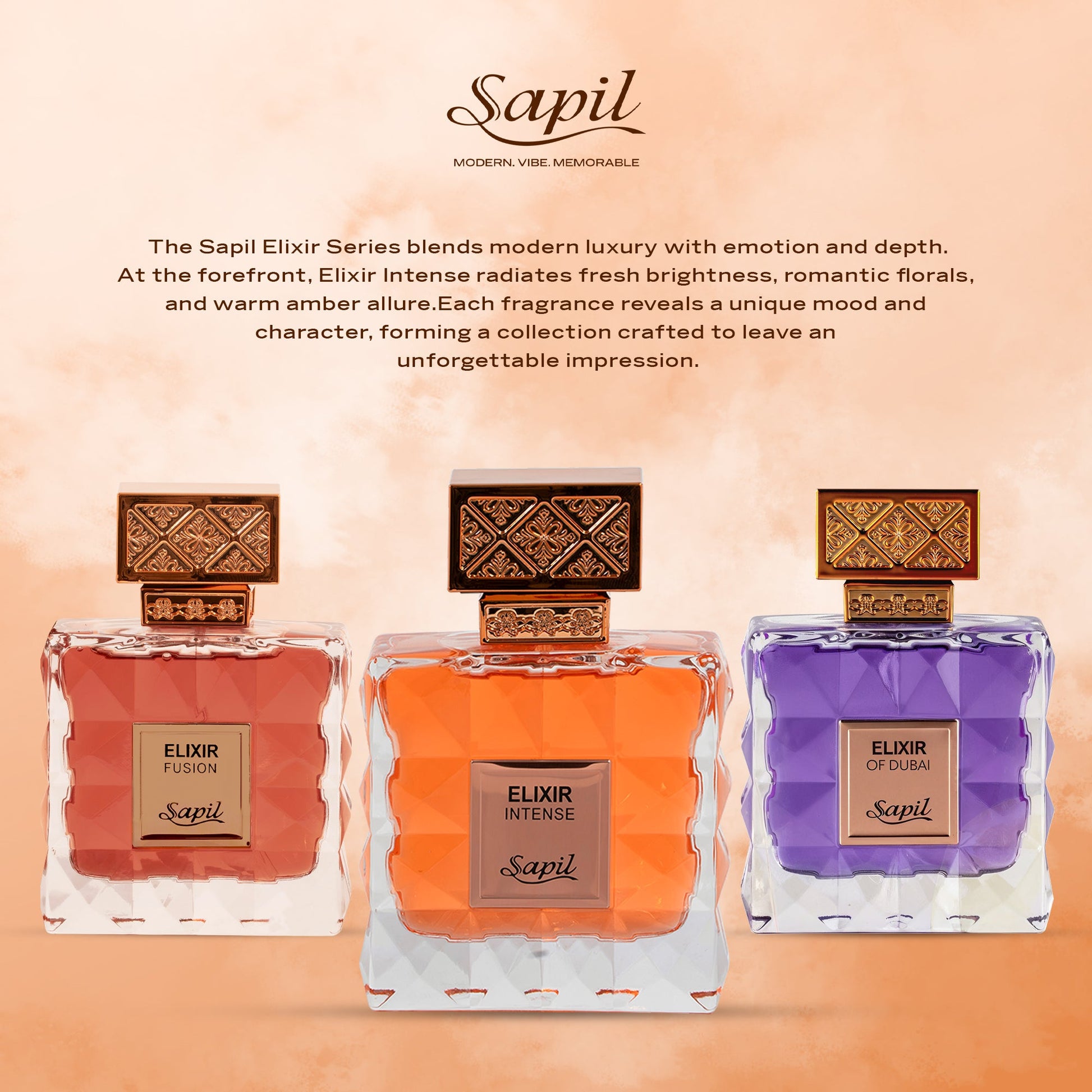 Sapil Elixir Intense Eau de Toilette for Men & Women 100ml - Long Lasting Rich Woody Aromatic Fragrance Perfume with All Day 
