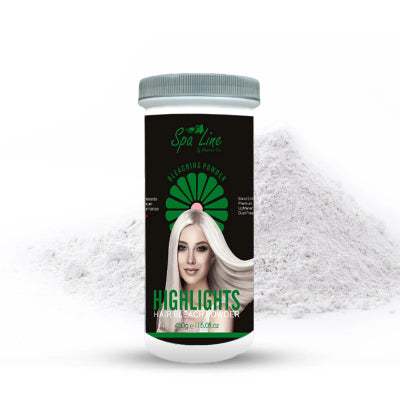 Spa line Hair Bleaching Powder For Highlights Bond Enforcing Premium Lightener 9+ Black 450 gm (Blue)