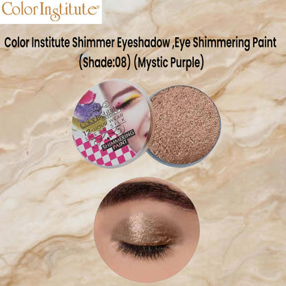 Color Institute Shimmer Eyeshadow . Eye Shimmering Paint (Shade:08) (Mystic Purple)