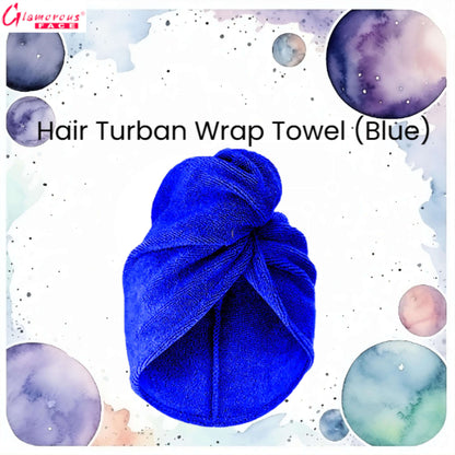 Glamorous Face Hair Turban Wrap Towel (Blue)