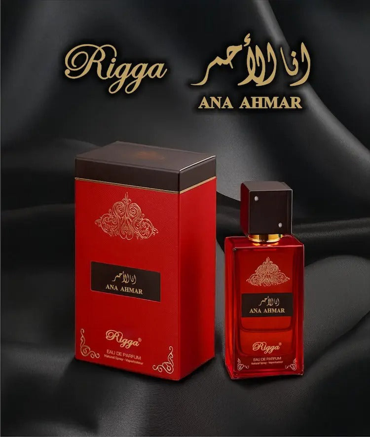 Rigga Ana Ahmar “I Am Red” Eau De Parfum 100ml – Long Lasting Warm Spicy Sweet Woody Fragrance Perfume for Men Strong Masculi
