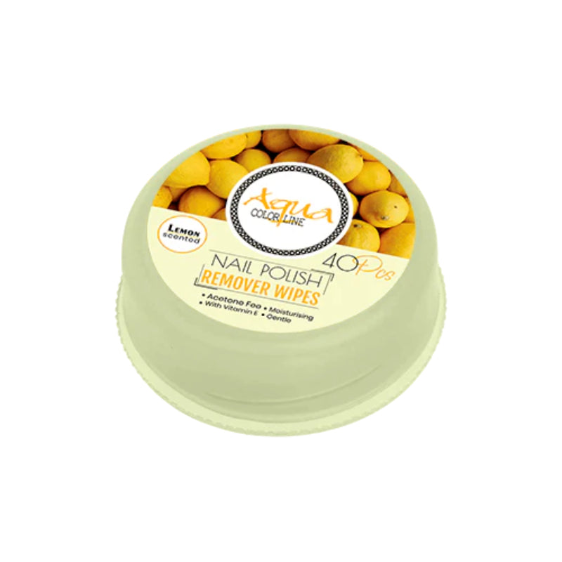 Aqua Color Line Nail polish Remover Pad 40 Pieces (Lemon)