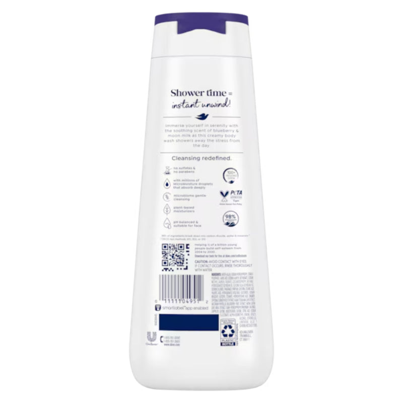 Dove Unwind Body Wash Blueberry + Moon Milk 20 fl oz-591ml