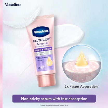 Vaseline GlutaGlow Ampoule Dry Serum Deodorant Bright & Smooth 3% Niacinamide + Omega 6 45ml