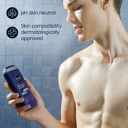 Nivea Men Protect & Care 24H Fresh Effect 3-In-1 Shower Gel For Body, Face & Hair 250ml