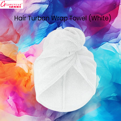 Glamorous Face Hair Turban Wrap Towel (White)