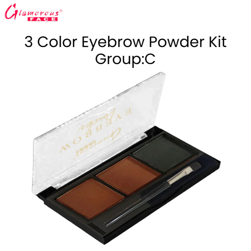 Glamorous Face 3 Color Eyebrow Powder Kit (Group:C)