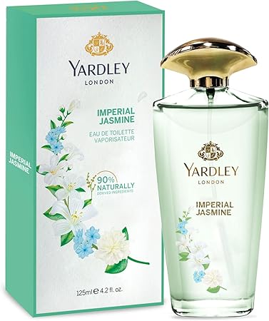 Yardley London Imperial Jasmine Eau de Toilette for Women 125ml - Elegant White Floral Jasmine Fragrance Perfume with Orange 