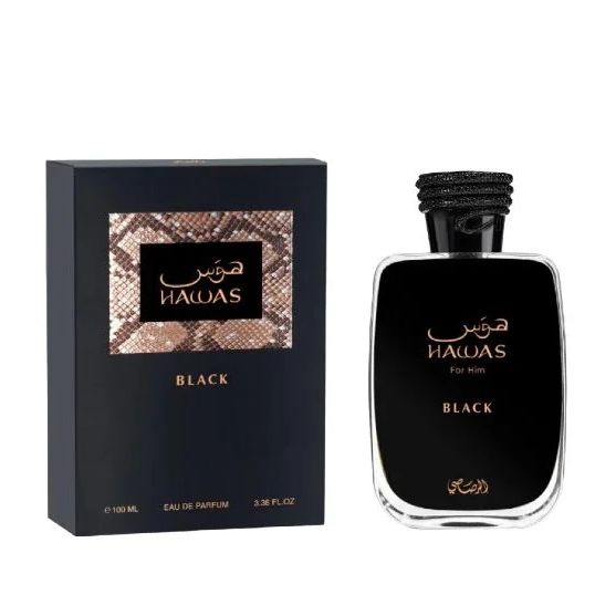 Rasasi Hawas Black Eau de Parfum Spray for Men 100ml Long-Lasting Bold & Masculine Fragrance