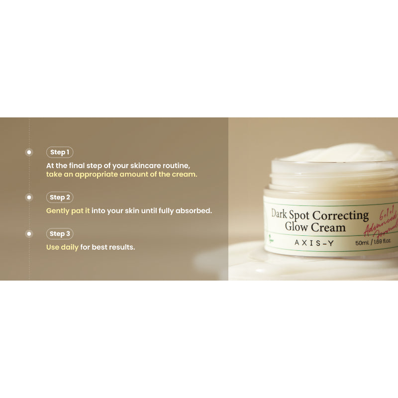 AXIS-Y Dark Spot Correction Glow Cream 50 ml Brightening & Even Skin Tone (K Beauty)