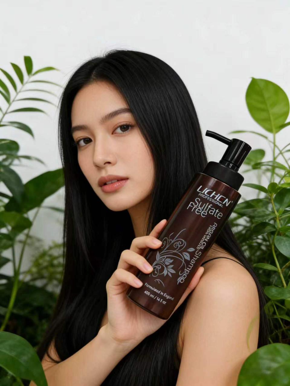 Lichen Sulphate Free Argan Oil Shampoo 400ml – Deep Nourishing Hair Care for Soft, Smooth, Frizz Free & Shiny Hair