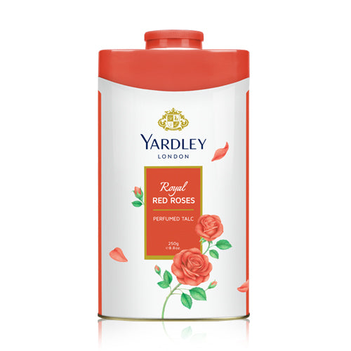 Yardley London Royal Red Rose Perfumed Talcum Powder 125g – Luxury Floral Rose Fragrance Body Talc for Long Lasting Freshness