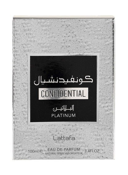 Lattafa Confidential Platinum Eau de Parfum for Women And Men 100 ml