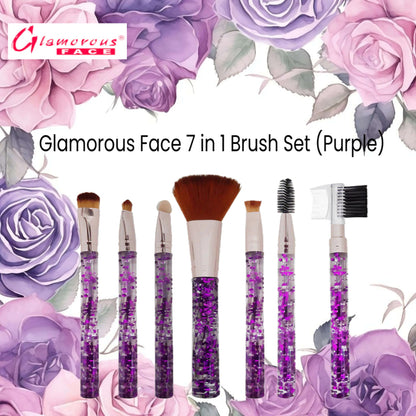Glamorous Face 7 in 1 Brush Set (Purple)