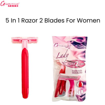 Glamorous Face 5 In 1 Razor 2 Blades For Women
