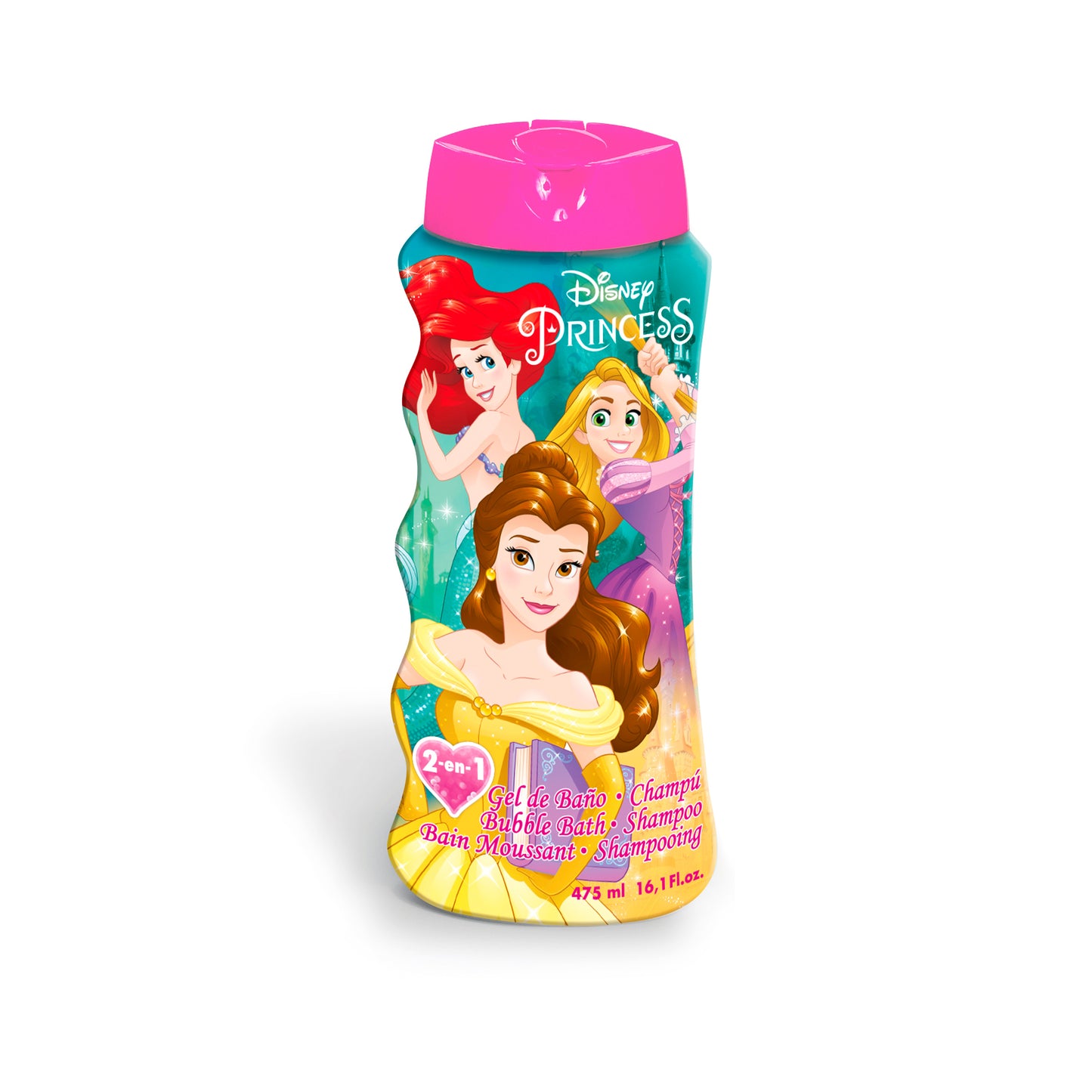 Lorenay Disney Princess 2-in-1 Bubble Bath & Shampoo 475ml – Gentle Kids Hair & Body Wash for Soft Cleansing, Tear-Free Formu