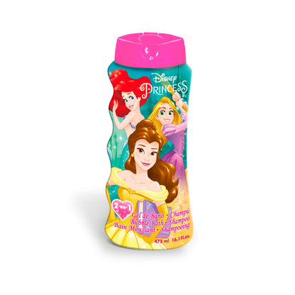 Lorenay Disney Princess 2-in-1 Bubble Bath & Shampoo 475ml – Gentle Kids Hair & Body Wash for Soft Cleansing, Tear-Free Formu