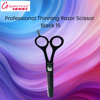 Glamorous Face Professional Thinning Razor Scissor Black 15