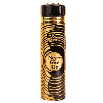 BigBoss Big Boss Never Give Up Perfumed Spray 250ml - Long Lasting Body Mist for Men & Women, Fresh & Motivational Daily Frag