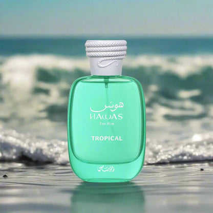 Hawas Tropical Eau de Parfum by Rasasi 100ml for Men Long-Lasting Fresh & Masculine Fragrance