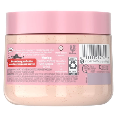 Dove x Crumbl Strawberry Crumb Cake Body Scrub 15oz - Exfoliating Body Polish for Smooth & Soft Skin