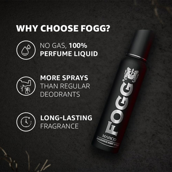 FOGG Marco Fragrance Body Spray for Men 120ml Long‑Lasting Fresh & Masculine Scent