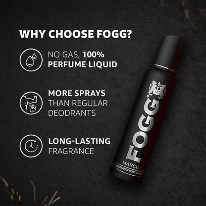 FOGG Marco Fragrance Body Spray for Men 120ml Long‑Lasting Fresh & Masculine Scent