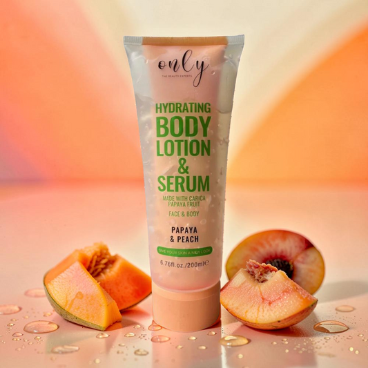 Only Hydrating Papaya & Peach Body Lotion & Serum 200ml - Deep Moisturizing Skincare Lotion for Soft Smooth Skin, Brightening