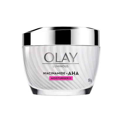 Olay Luminous Niacinamide + AHA Moisturiser 50g – Reduces Acne Marks & Improves Skin Tone Moisturising